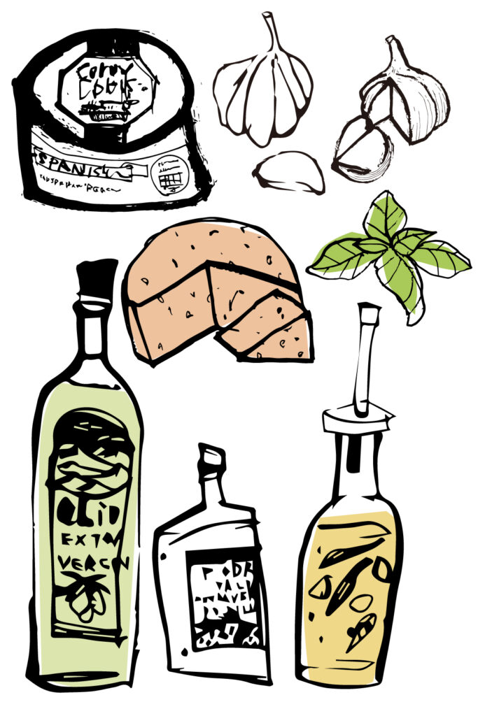 Garlic, Cheese,Olive Oil